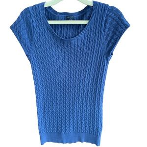 GAP navy blue cable knit cotton short sleeve top size small good used condition
